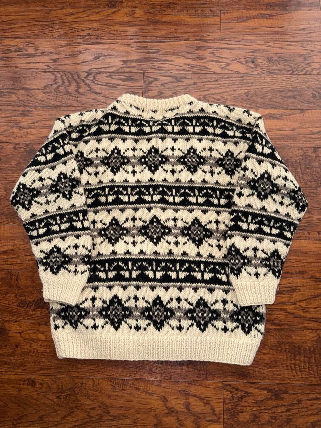 Lost Horizons Nordic Fair Isle Wool Cardigan Sweater Size L 6