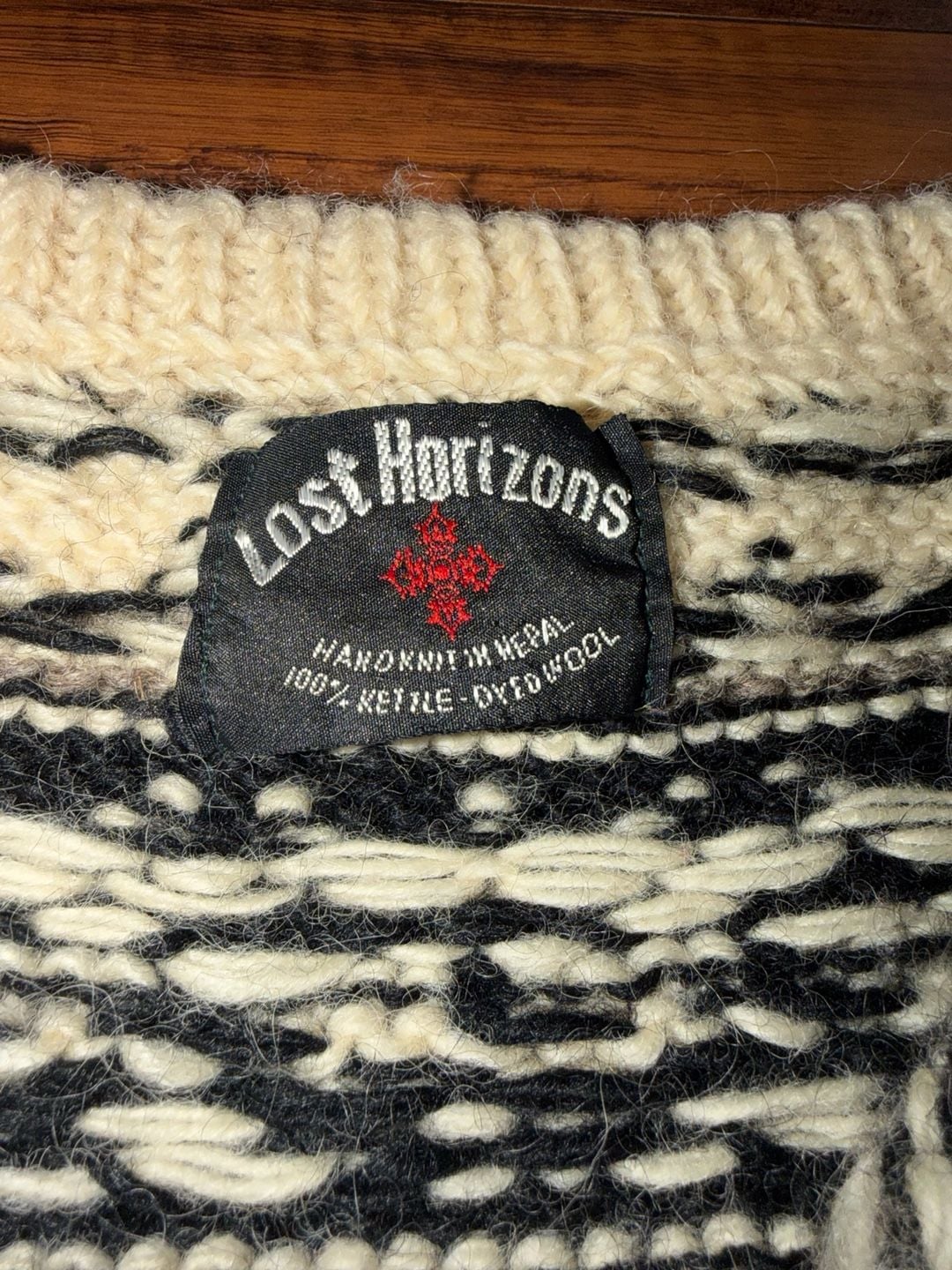 Lost Horizons Nordic Fair Isle Wool Cardigan Sweater Size L 7