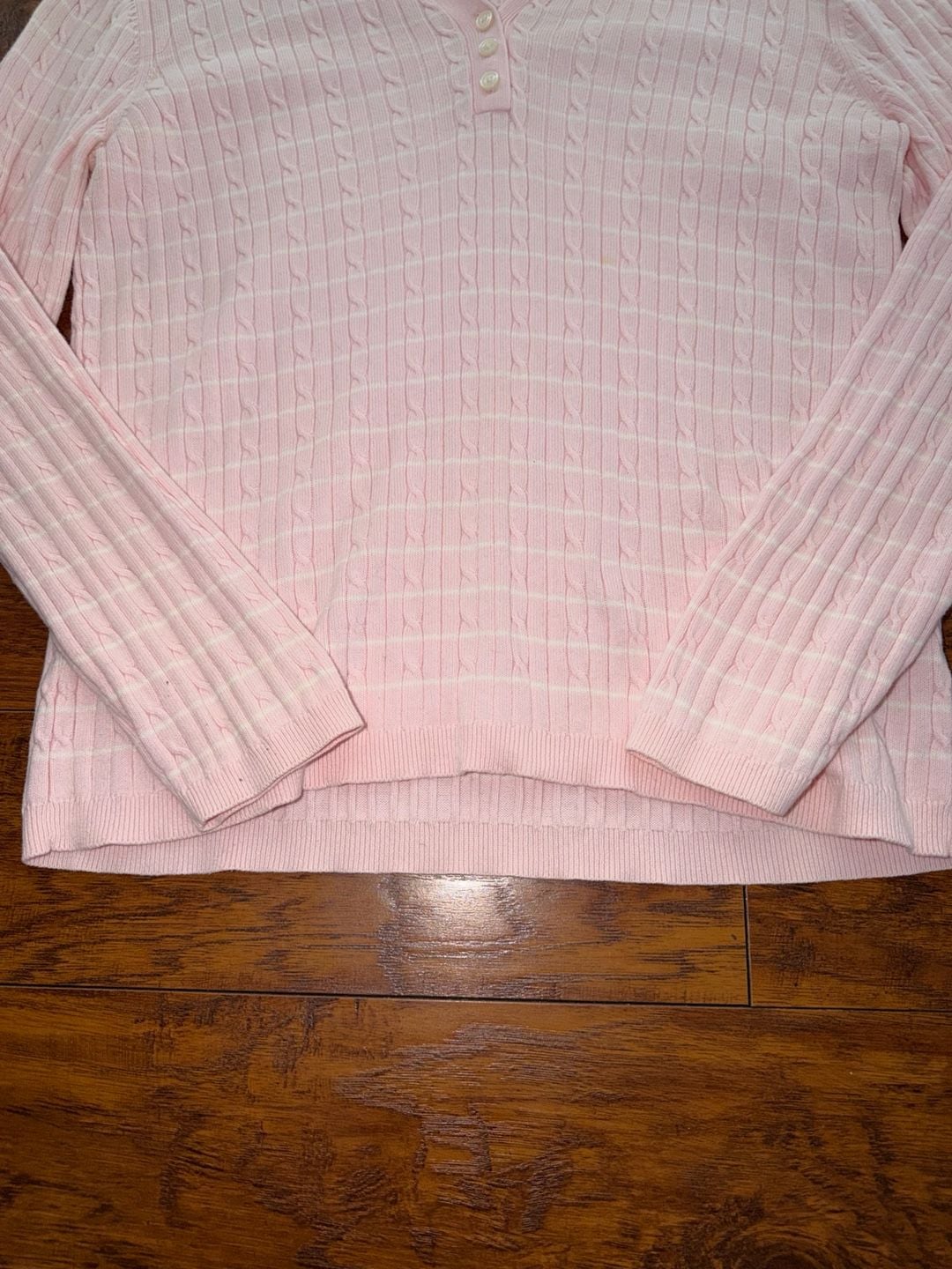 Tommy Hilfiger Cable Knit Polo Sweater Pink Size M 3
