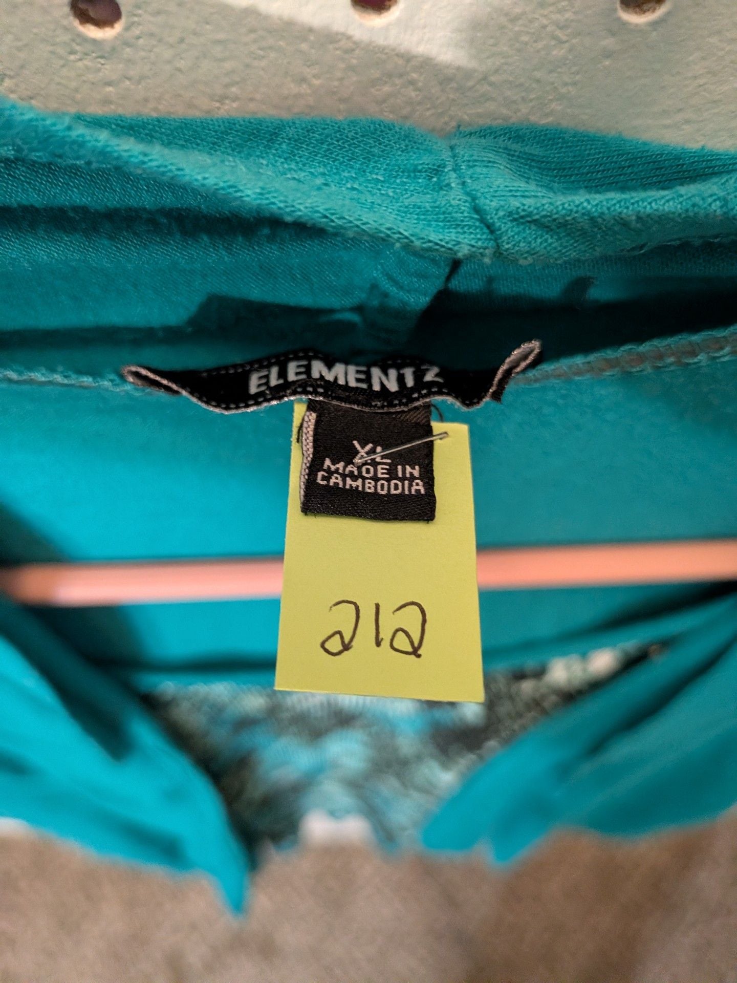 Elementz Layered Top Size XL Teal Blue Black Pattern Short Sleeve 3