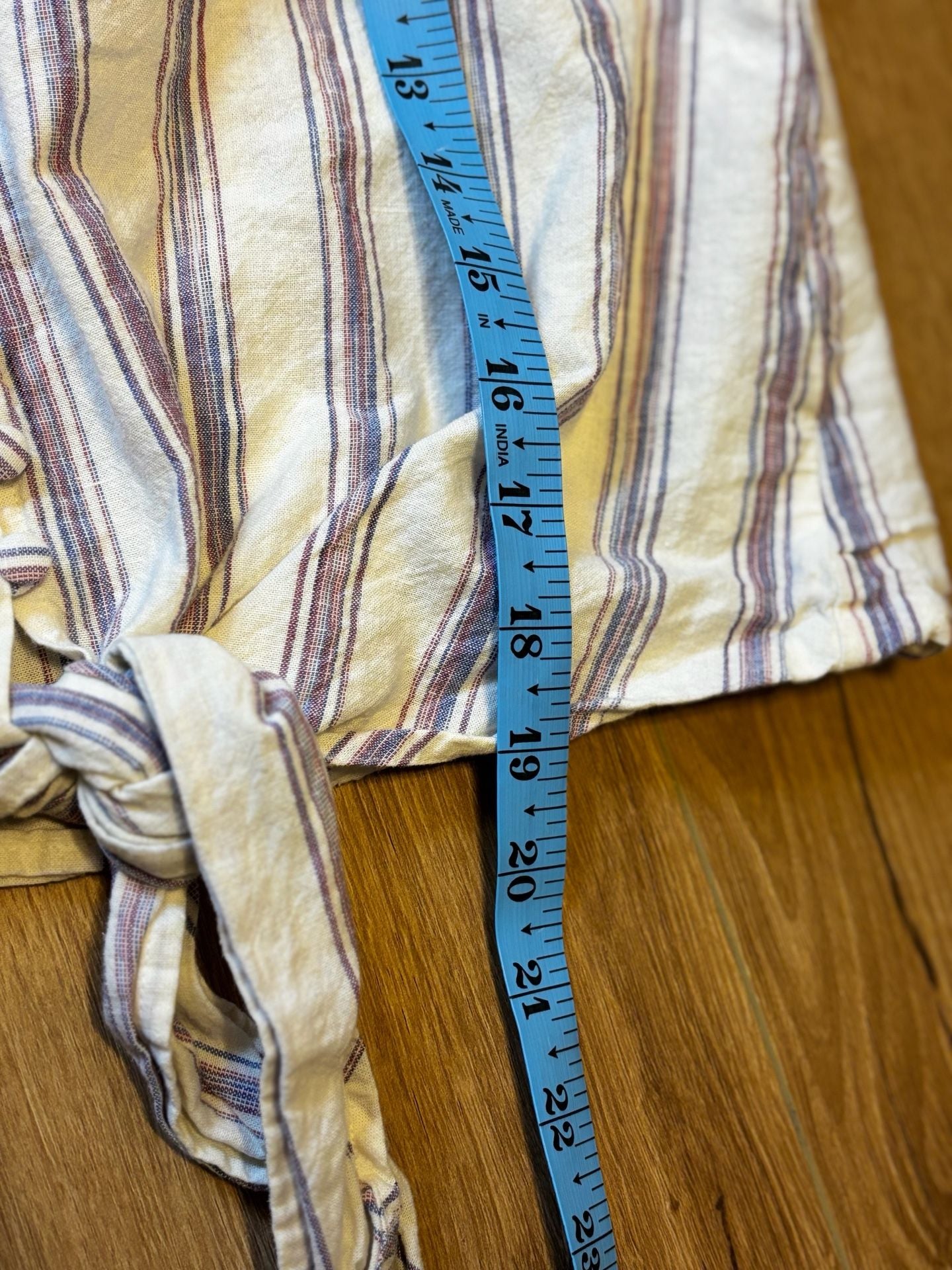 Madewell Striped Tie Front Blouse Size S Linen Cotton 8