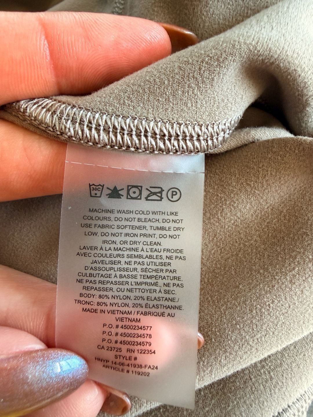 Golden By Aritzia Leggings Size 0 Tan High Rise Activewear Yoga Gym 6