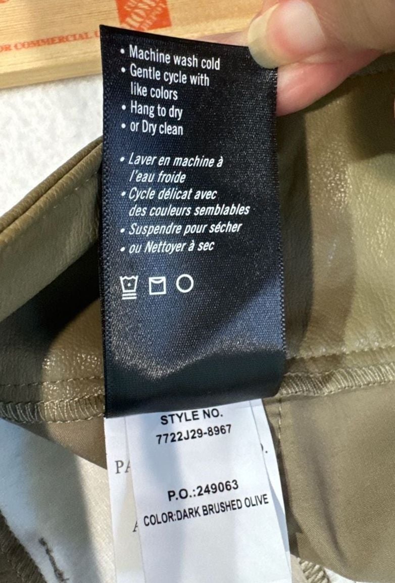 PAIGE Maria Pants Size 10 Dark Brushed Olive Faux Leather High Rise Ankle NWT 11
