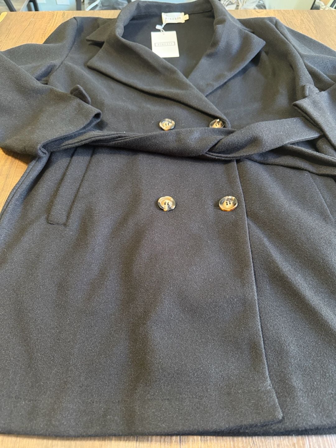 Ninexis Belted Trench Coat Size S Black 10
