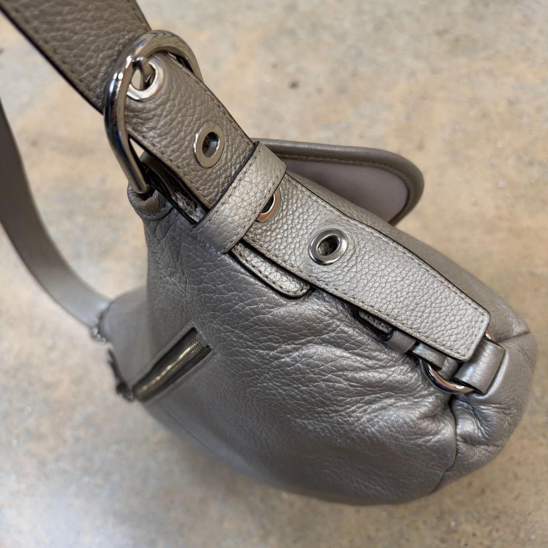 Essential Vintage Coach Metallic Leather Flap Shoulder Bag Silver 8