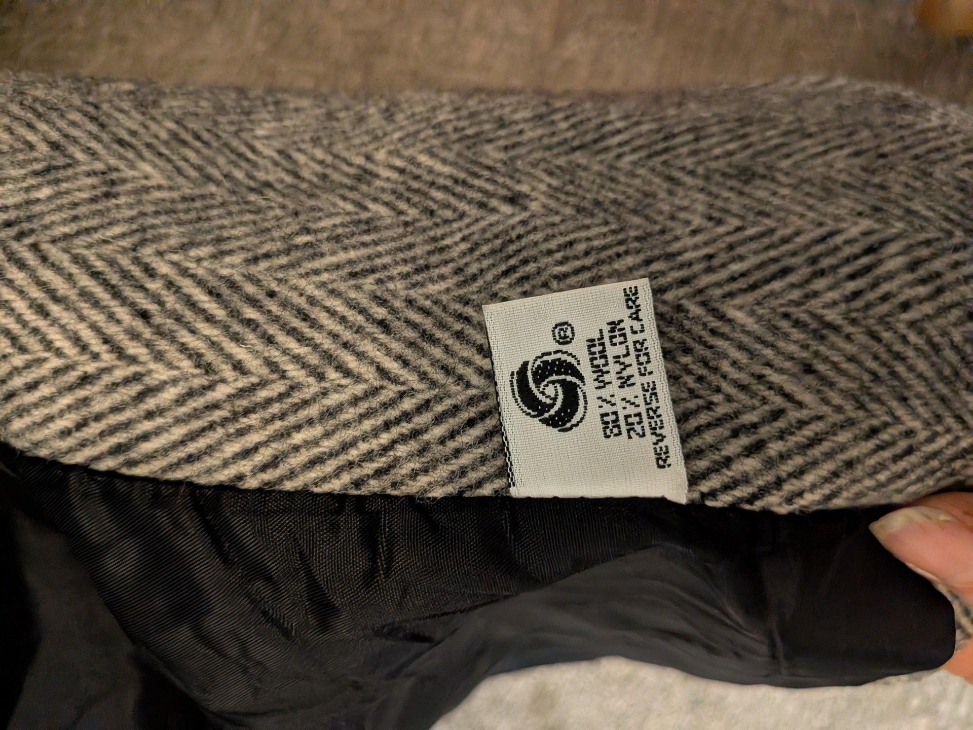 Norman Kay Vintage Herringbone Wool Pea Coat Jacket Grey Black 4