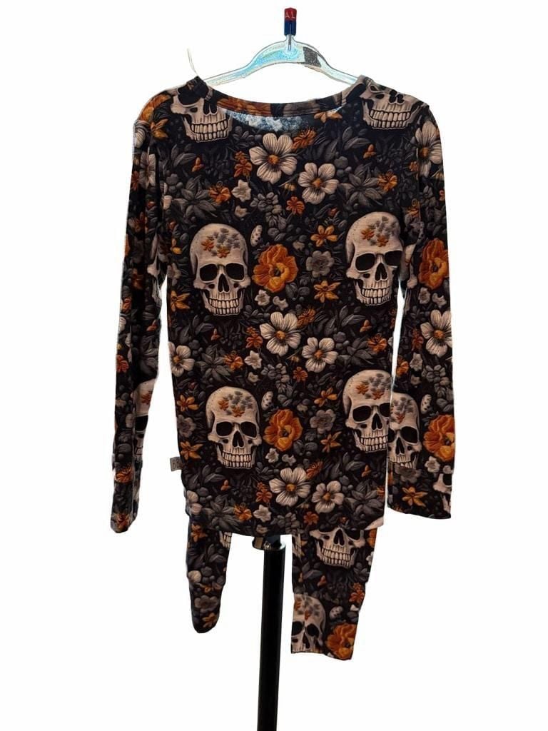 Baby Bean & Co. Skull Floral Pajama Set Size 5T 3