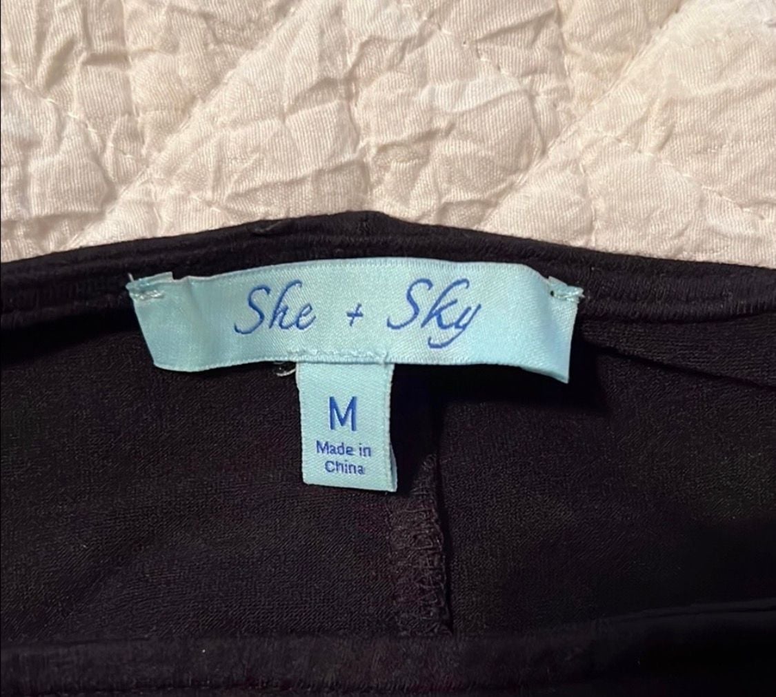 She + Sky Tunic Dress Size M Black Tie Dye 3