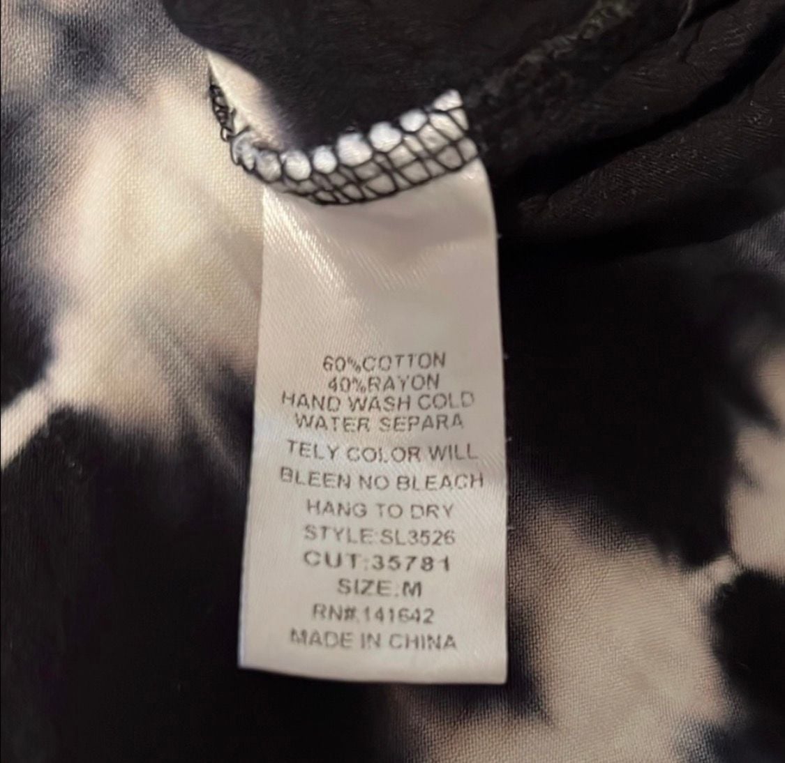 She + Sky Tunic Dress Size M Black Tie Dye 4