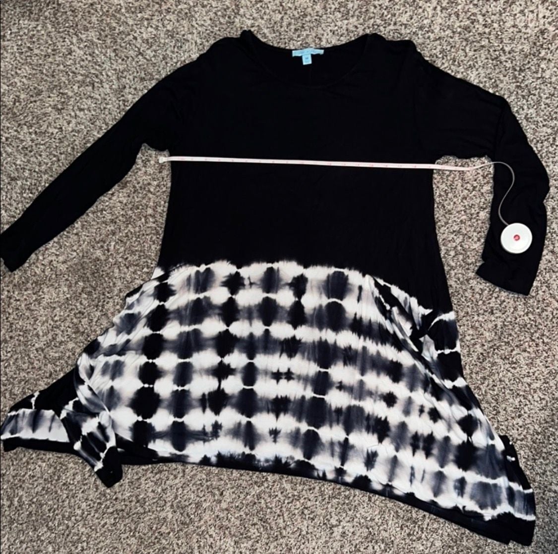 She + Sky Tunic Dress Size M Black Tie Dye 5
