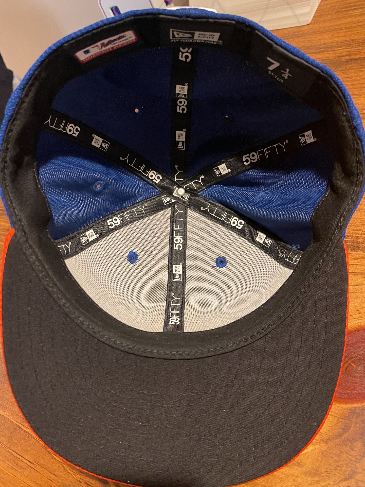 New Era New York Mets 59FIFTY Hat Size 7 1/4 Blue Orange 5