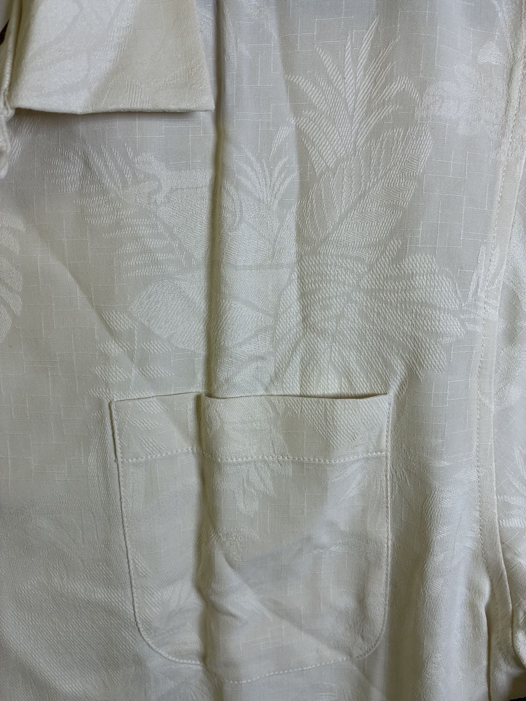 Tommy Bahama St Lucia Fronds Silk Shirt Size L Off-White 6