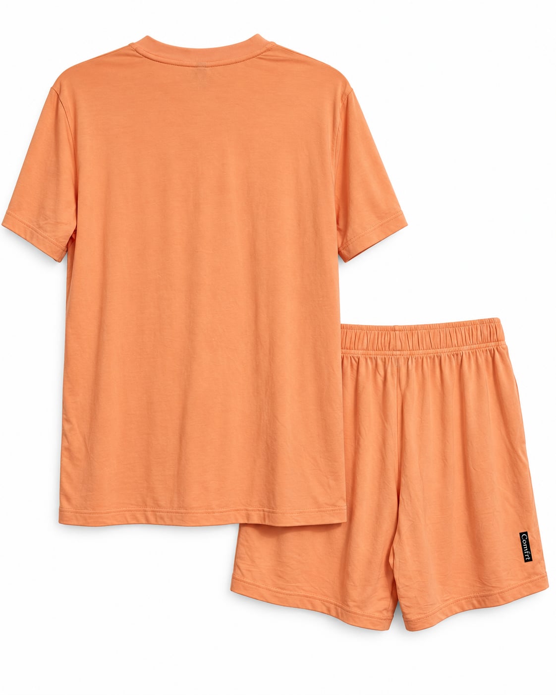Comfrt Lounge Set T-Shirt And Shorts Size S Peach Rayon Spandex 2