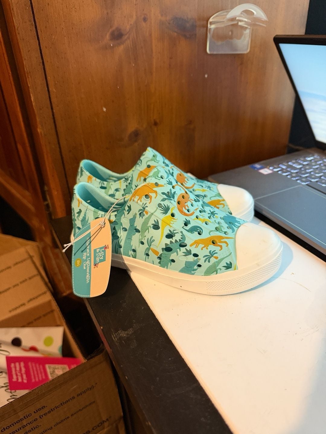 Lily & Dan Children's Lightweight Slip Ons Size 13/1 Dino 2