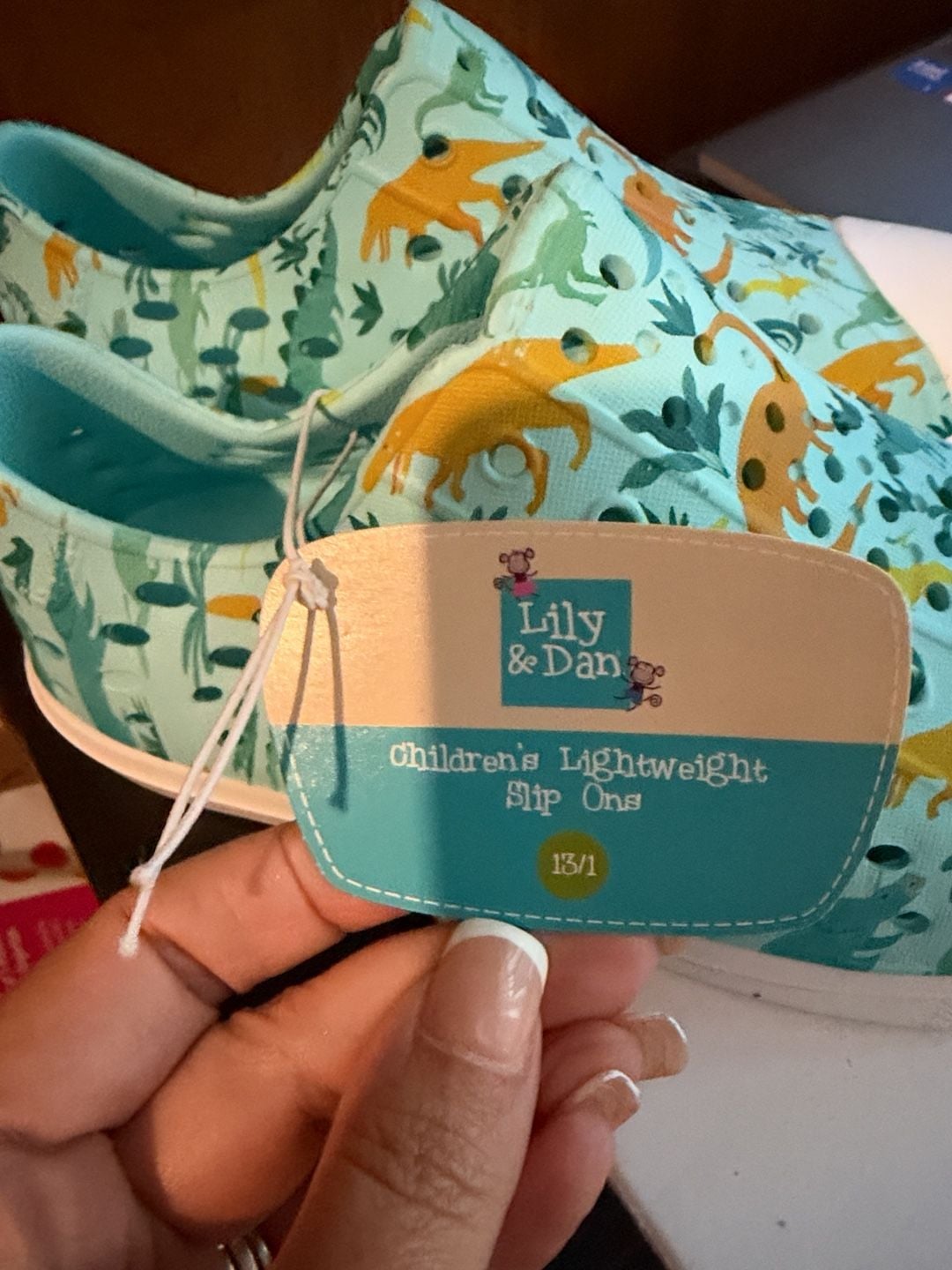 Lily & Dan Children's Lightweight Slip Ons Size 13/1 Dino 3