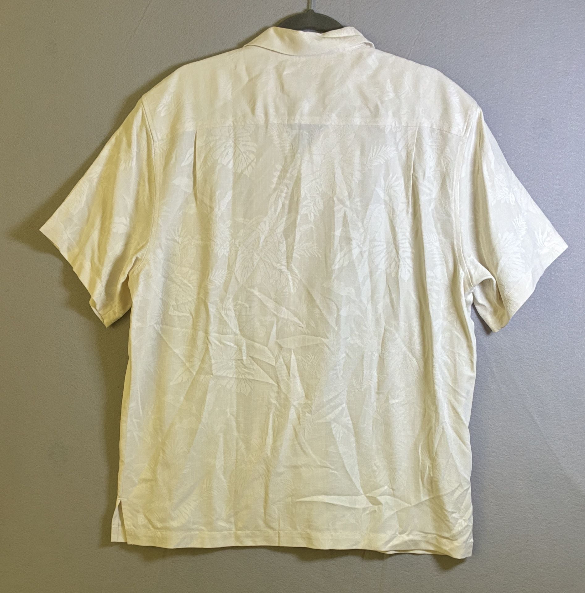 Tommy Bahama St Lucia Fronds Silk Shirt Size L Off-White 7