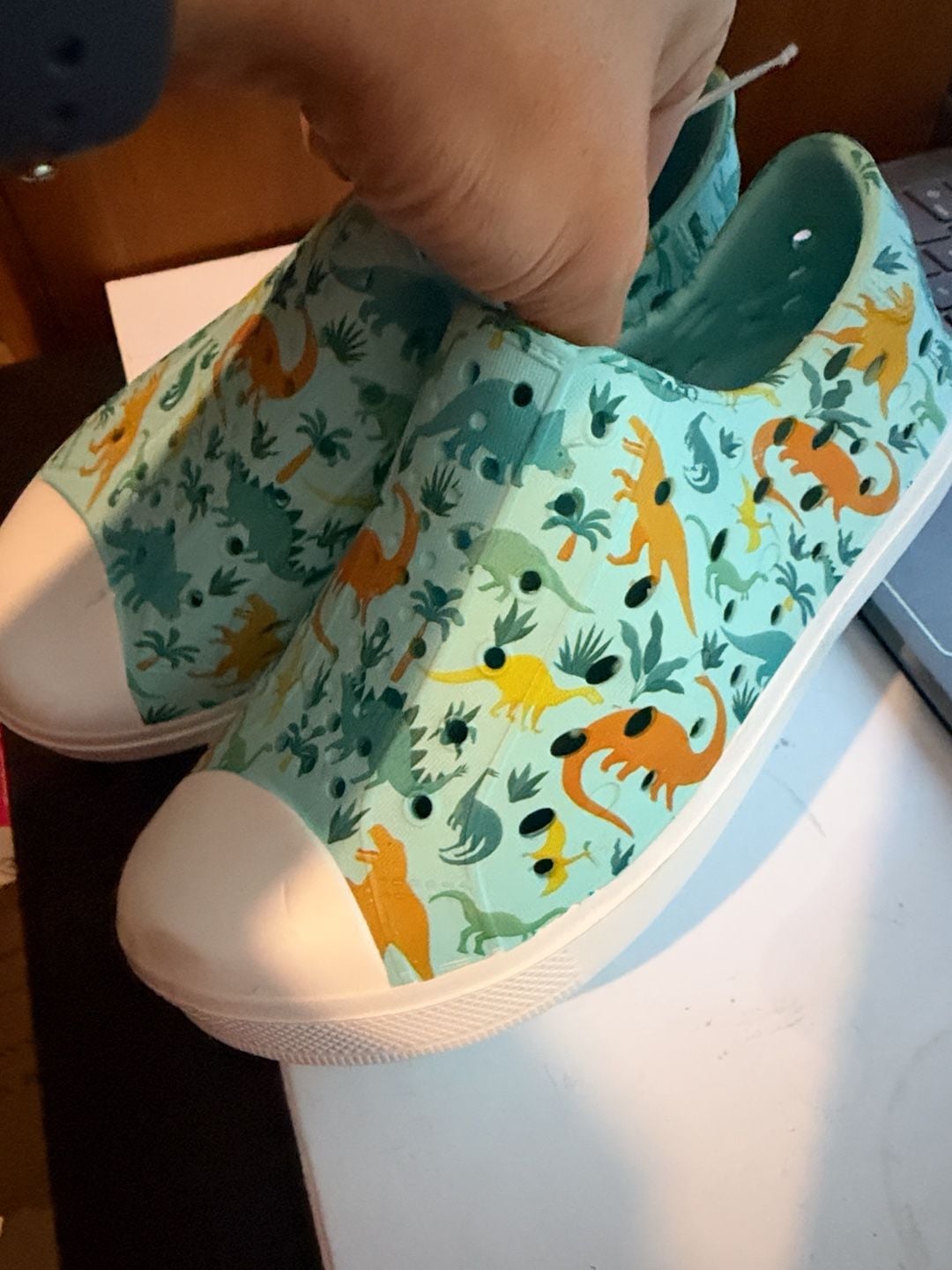 Lily & Dan Children's Lightweight Slip Ons Size 13/1 Dino 8