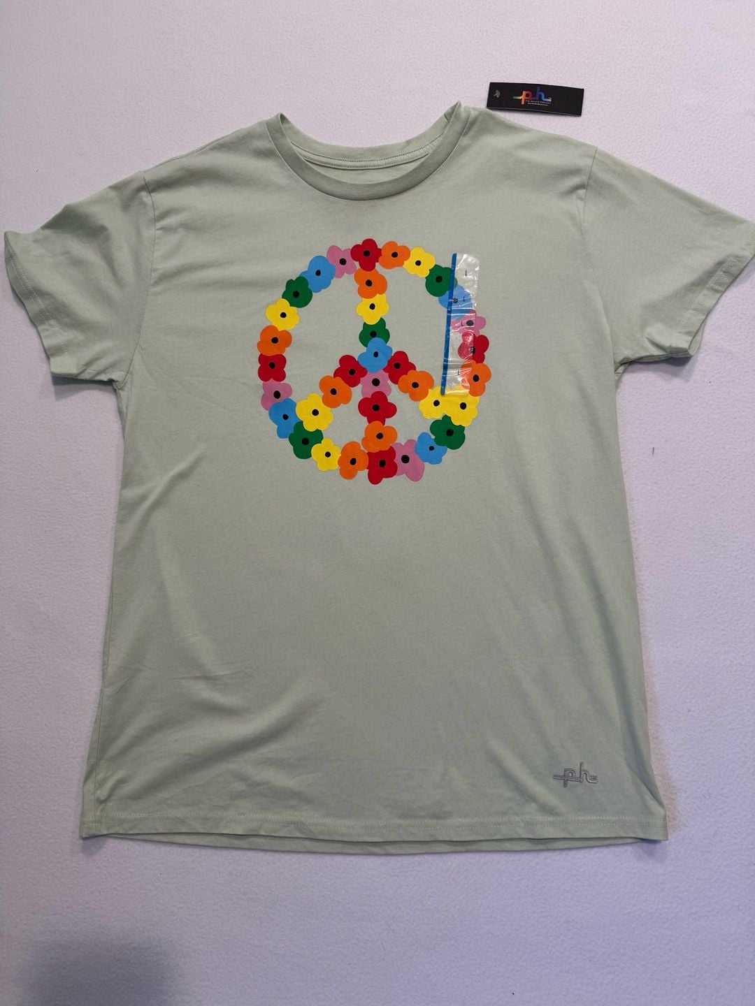The Phluid Project Peace Sign Graphic T-Shirt L Green 7