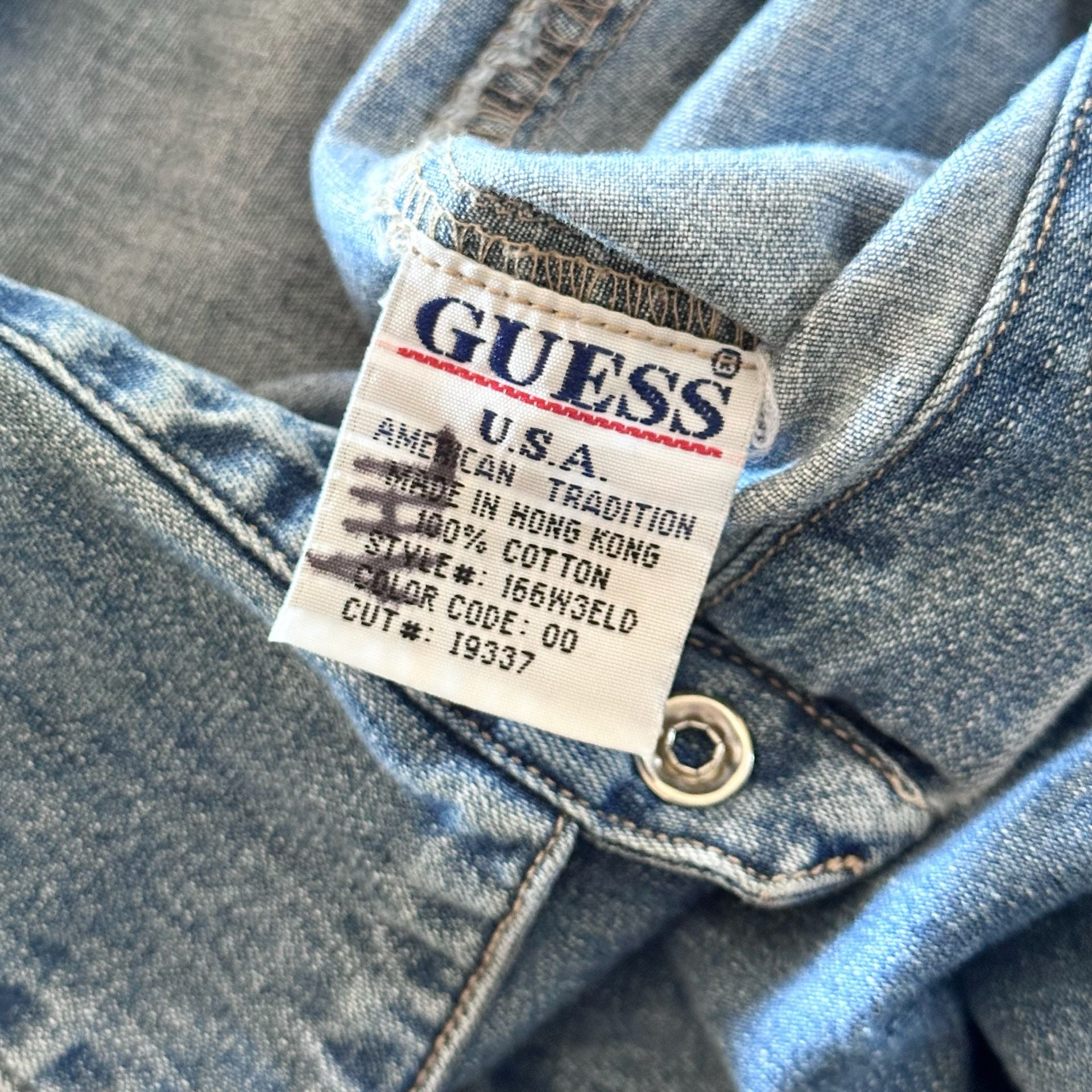 Vintage Guess Denim Dress, Size Girls 7, Button Front 7