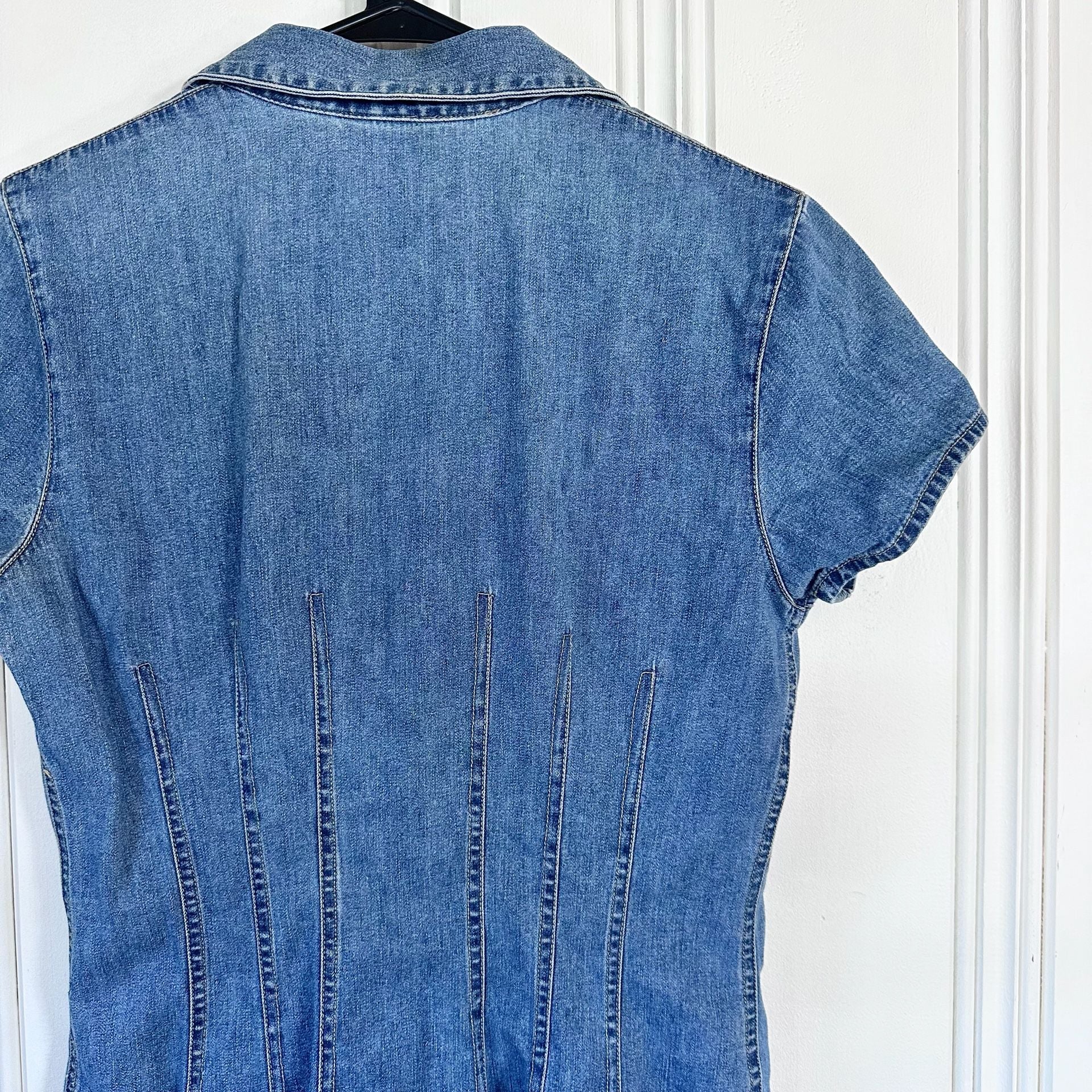 Vintage Guess Denim Dress, Size Girls 7, Button Front 8