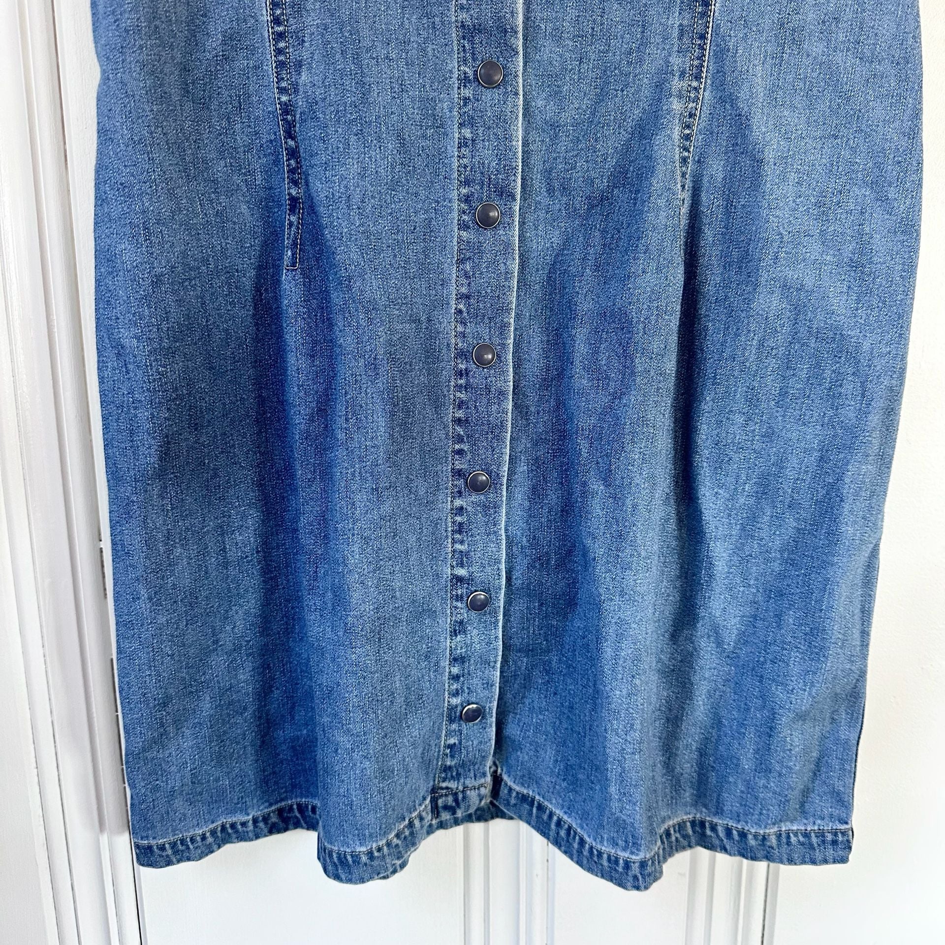 Vintage Guess Denim Dress, Size Girls 7, Button Front 9