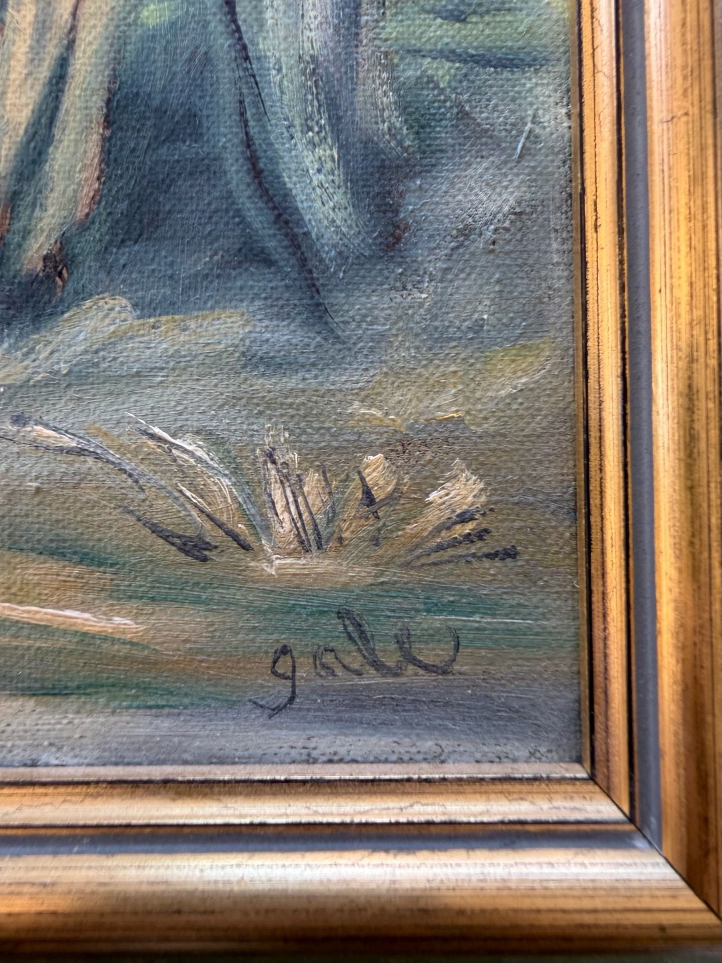 Vintage Original Framed Oil Painting Rearing Horse Signed Gale 3