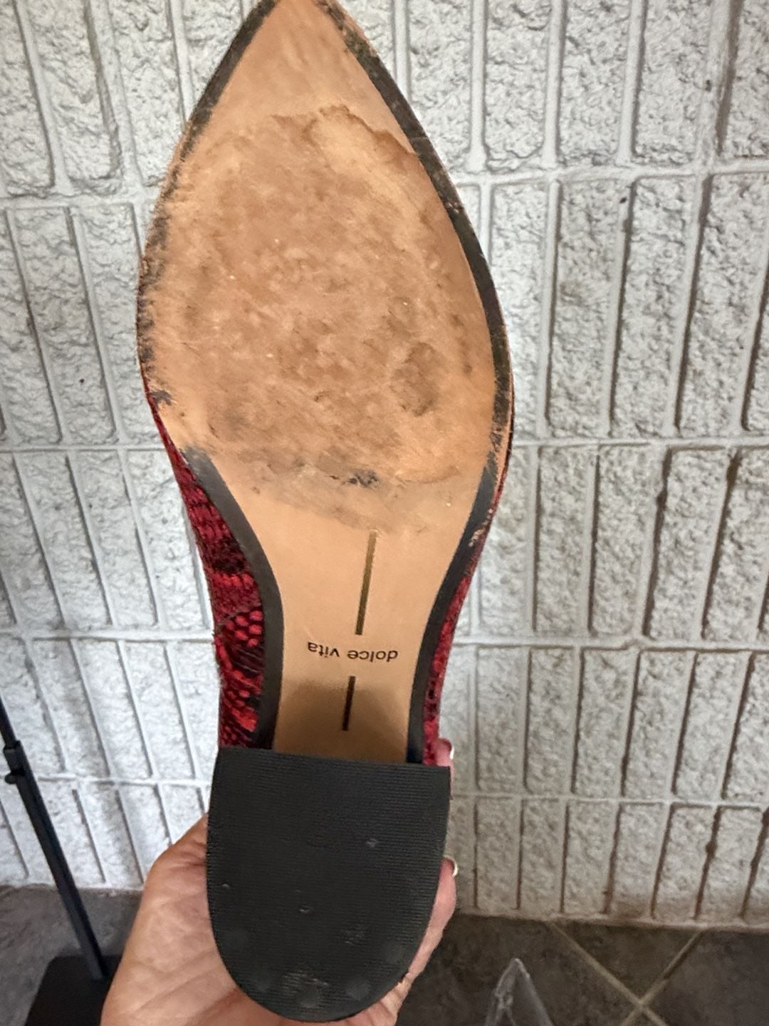 LUS 3 Dolce Vita Ankle Boots Size 8 Red Snake Print 5