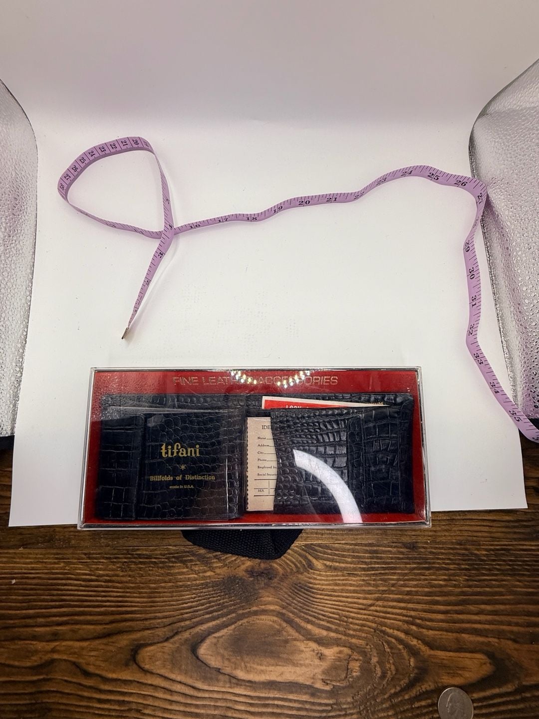 Vintage Tifani Billfolds Of Distinction Black Wallet In Box 1