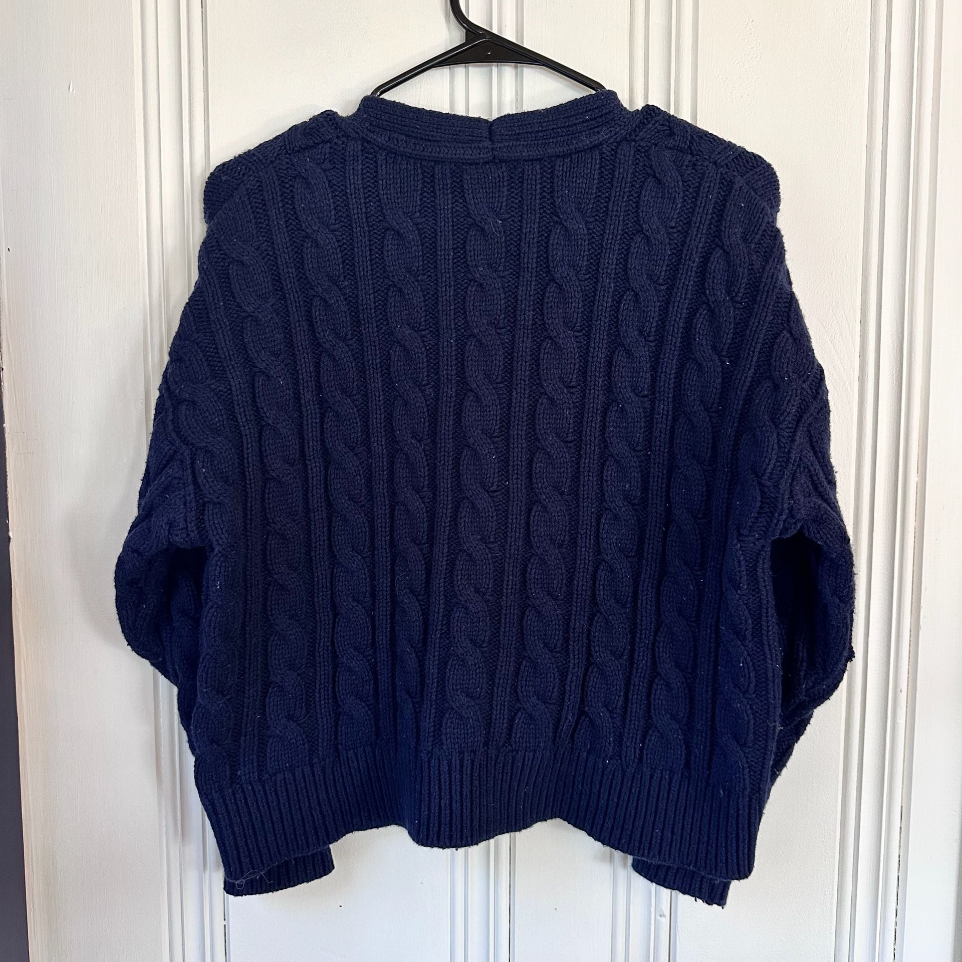 Gap Cable Knit Cardigan Sweater, Size S Petite Navy Blue 4