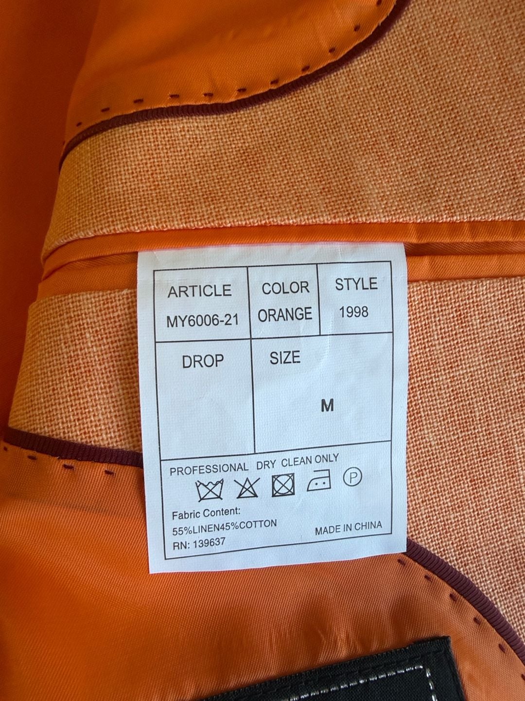 Thread & Supply Blazer Size M Orange 14