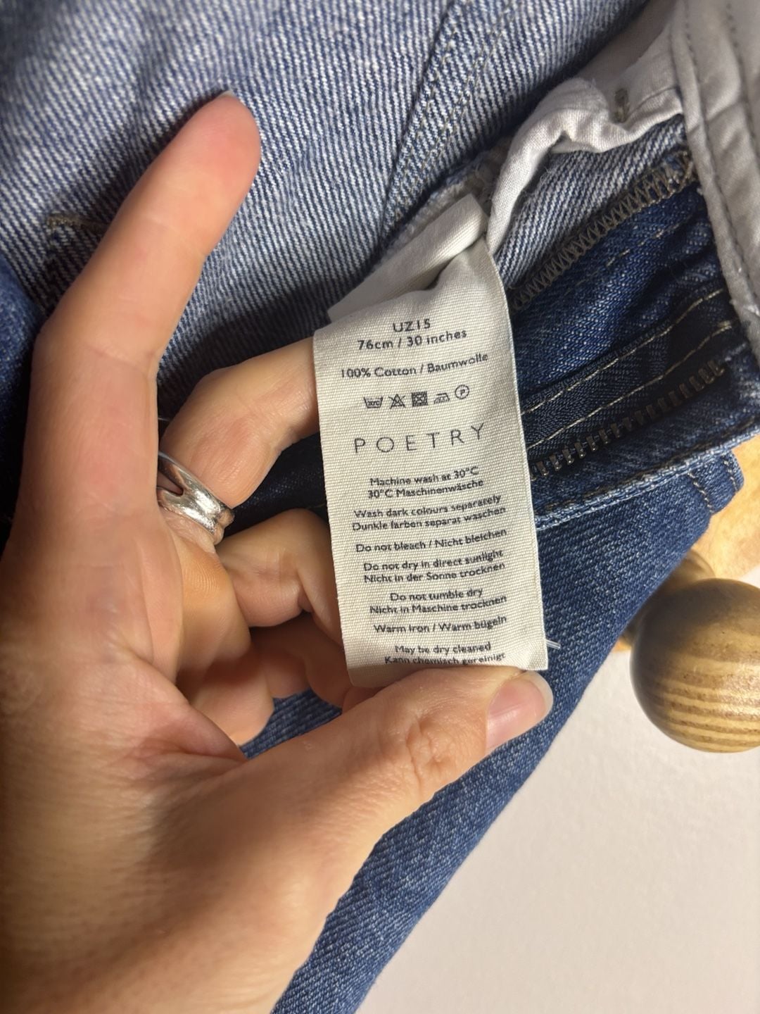 Poetry Wide Leg Jeans Size 30 Blue Cotton High Rise Denim Pants 4