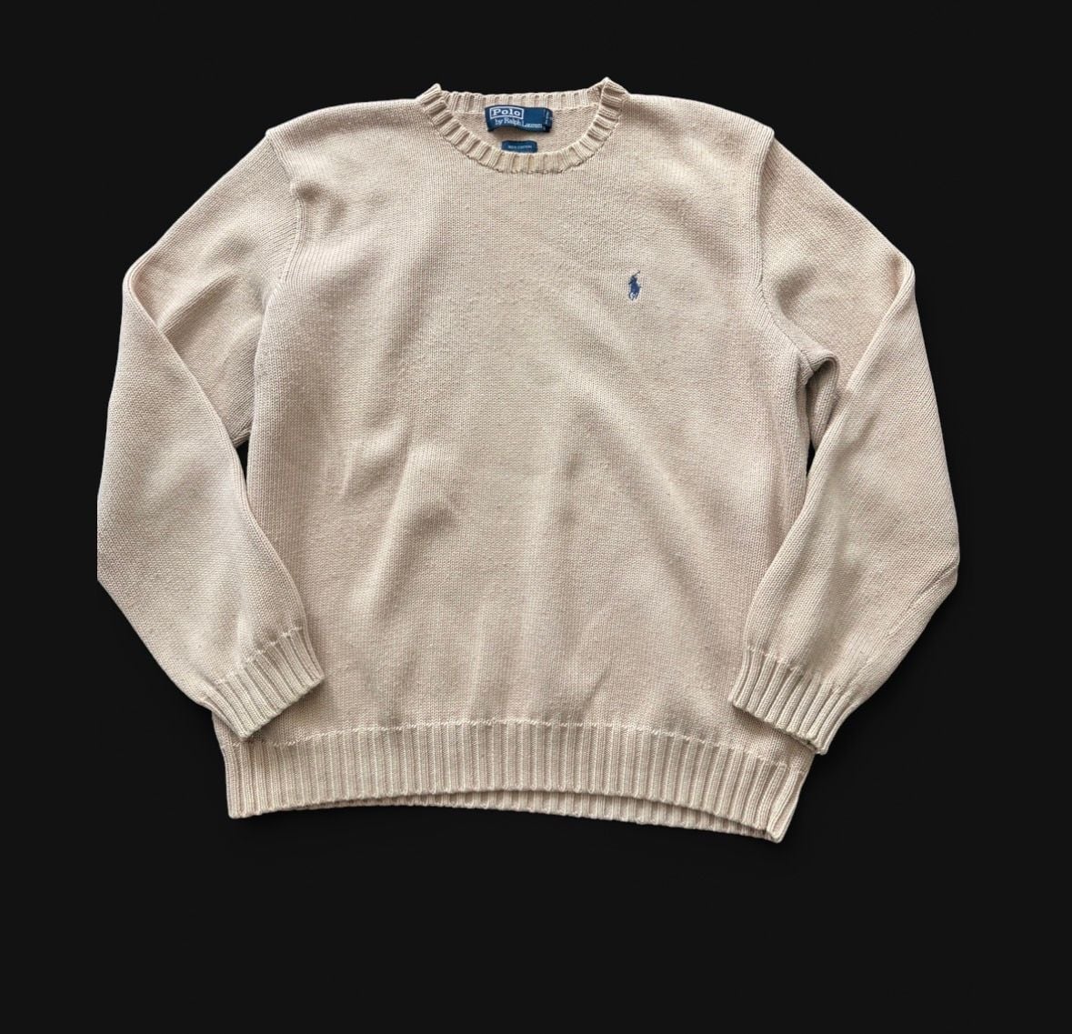Polo By Ralph Lauren Crewneck Sweater XL Tan Cotton 2