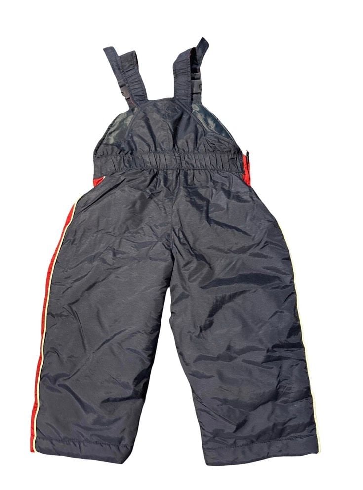 WE Sport Weathertamer Toddler 3T Insulated Snow Bib Overalls Black Red Ski Pants 3