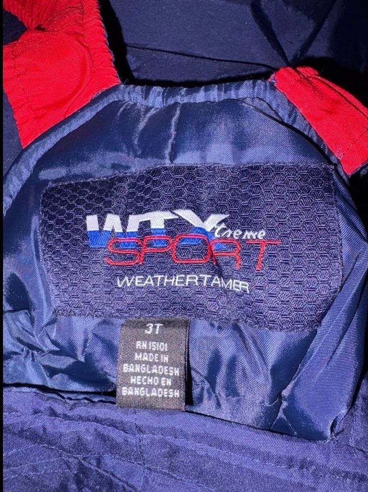 WE Sport Weathertamer Toddler 3T Insulated Snow Bib Overalls Black Red Ski Pants 4