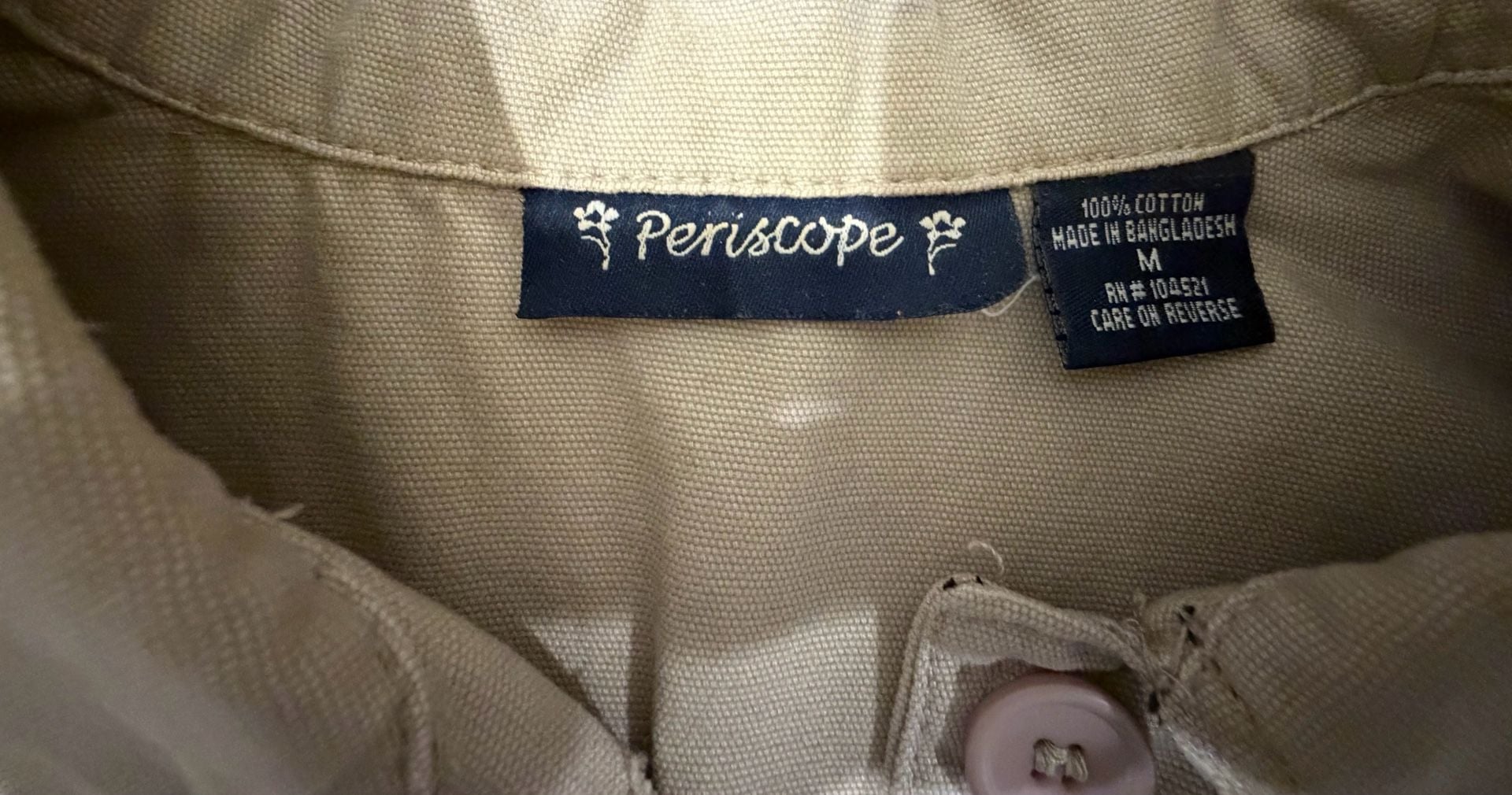 Periscope Utility Jacket Gen Z Size M Tan Cotton Button Up Cargo 3