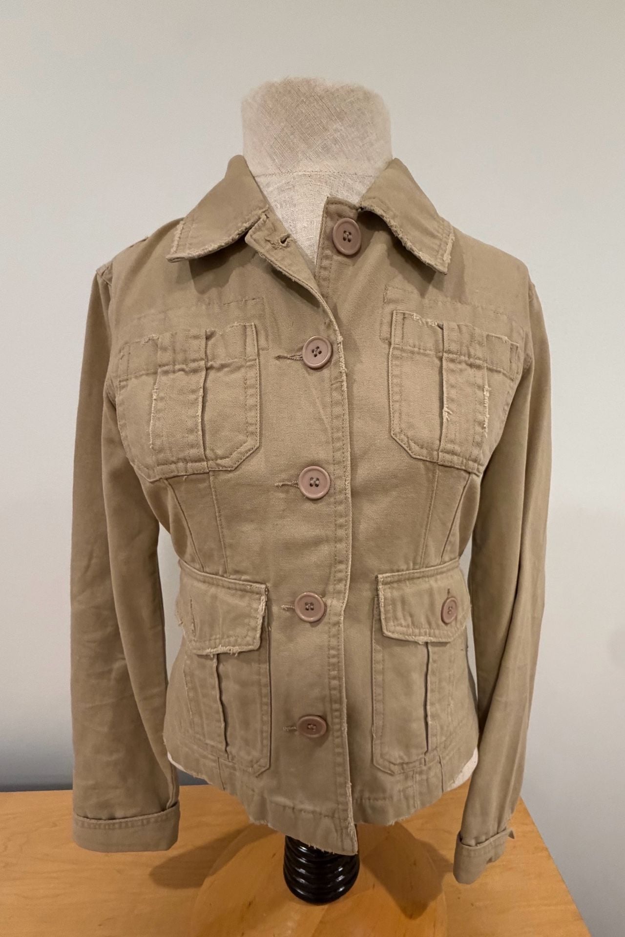 Periscope Utility Jacket Gen Z Size M Tan Cotton Button Up Cargo 5