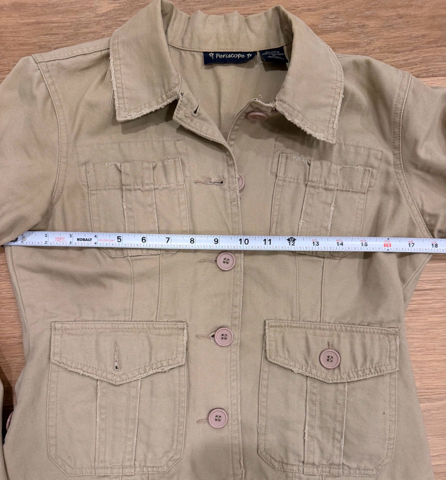 Periscope Utility Jacket Gen Z Size M Tan Cotton Button Up Cargo 6