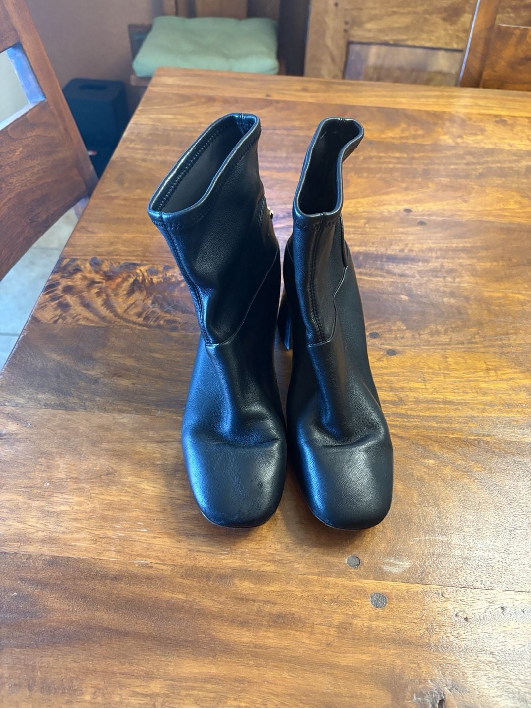 Tory Burch Boots Size 7M Black Leather Ankle Heel 4
