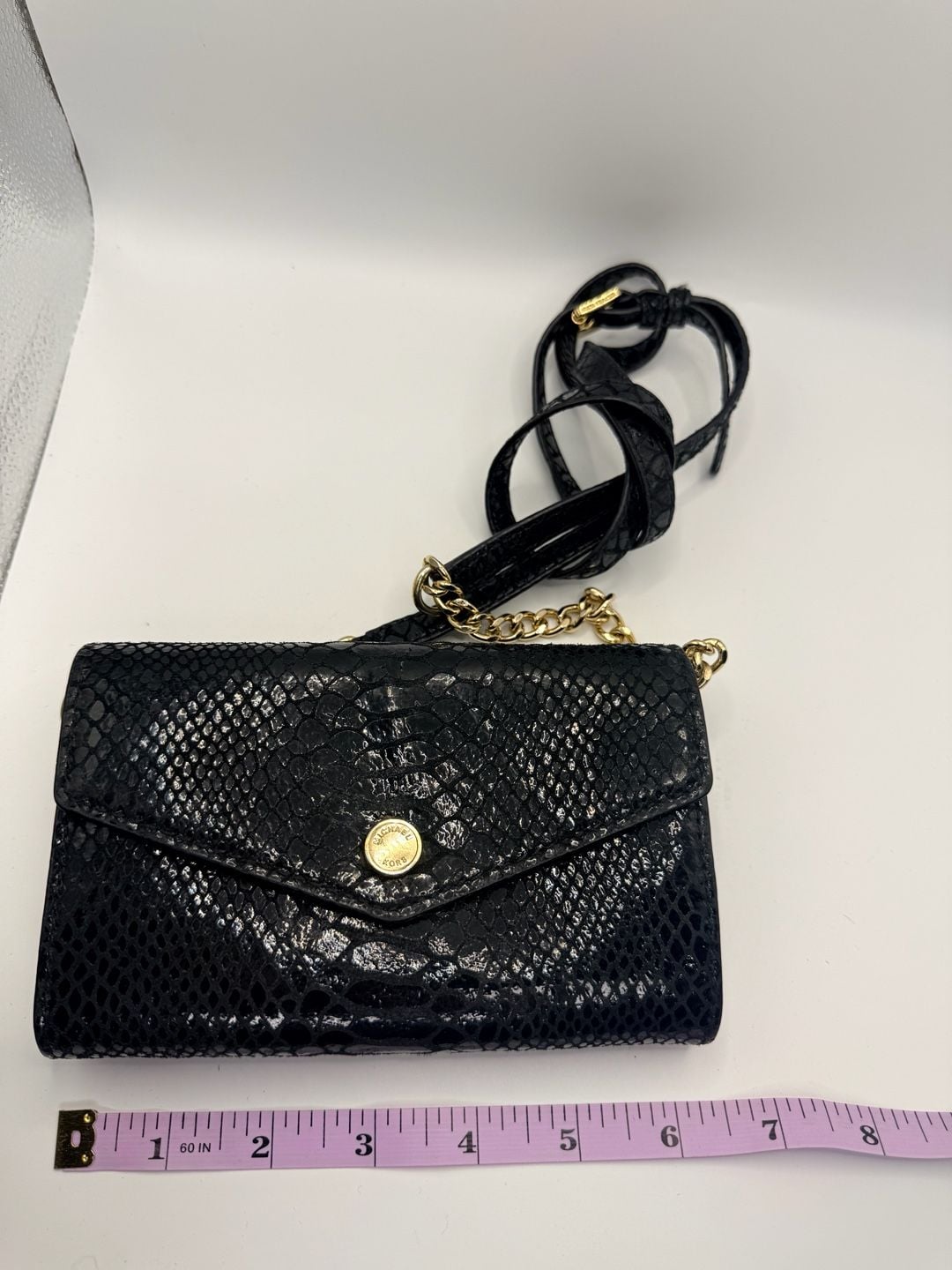 Michael Kors Black Snakeskin Crossbody Bag 2