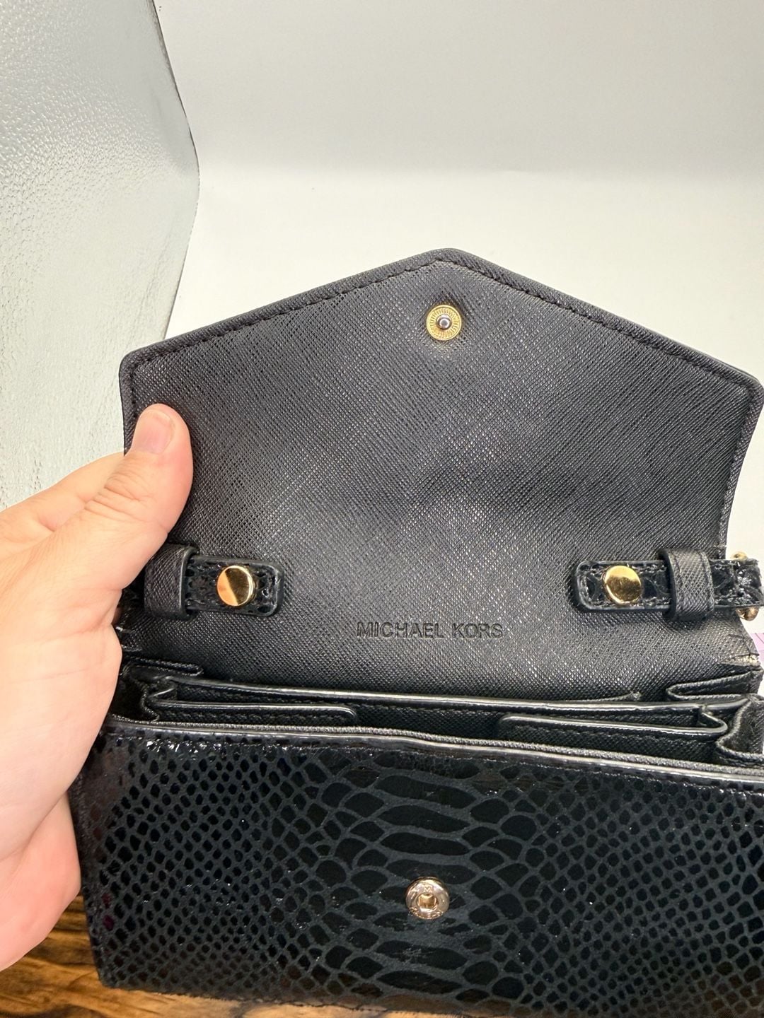 Michael Kors Black Snakeskin Crossbody Bag 6