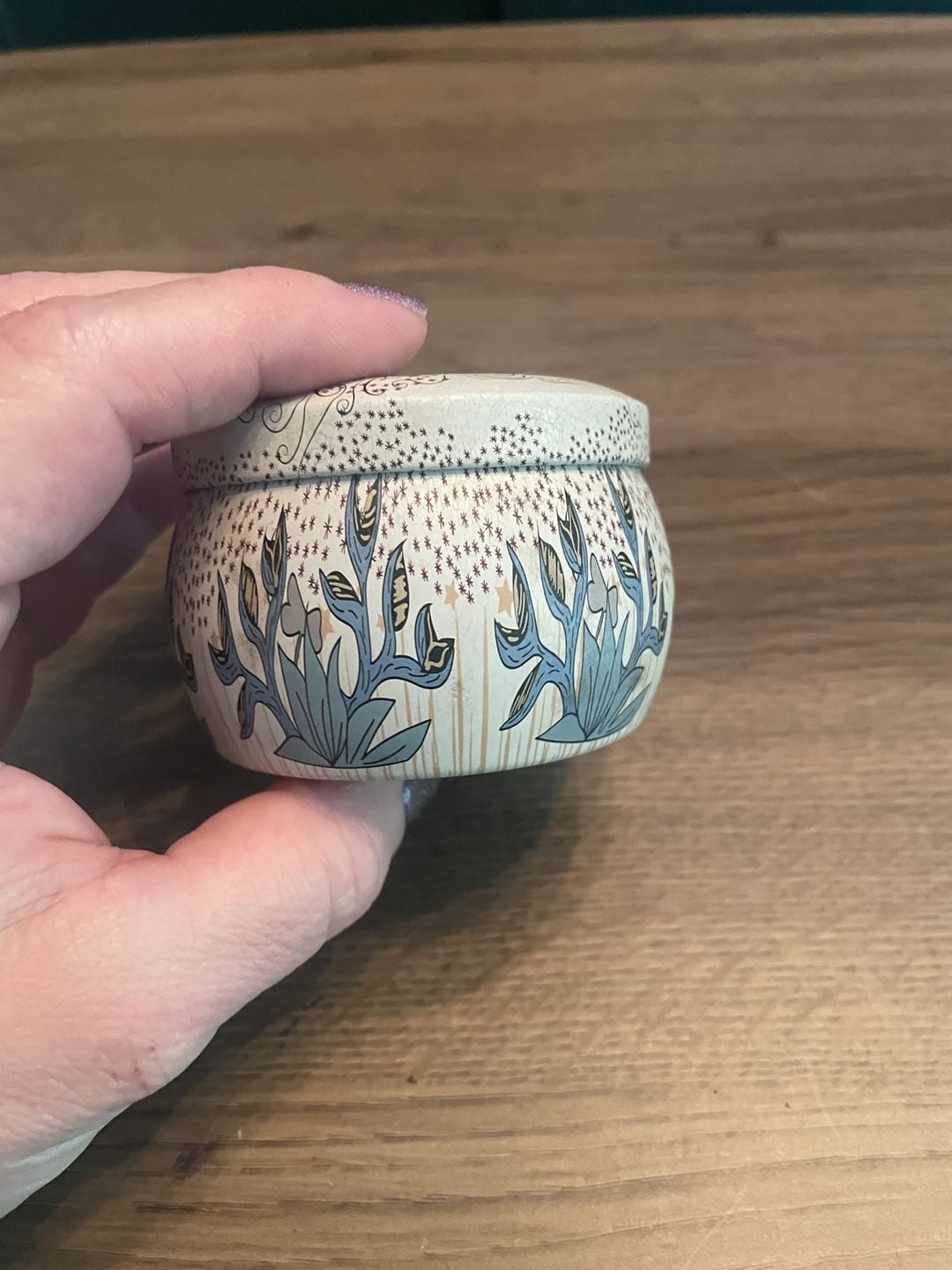Vintage Sun And Moon Celestial Metal Decorative Tin Container 4