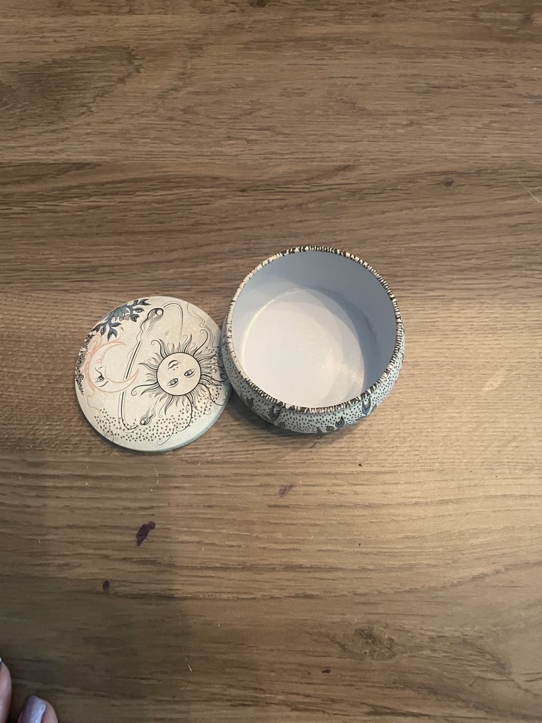 Vintage Sun And Moon Celestial Metal Decorative Tin Container 5