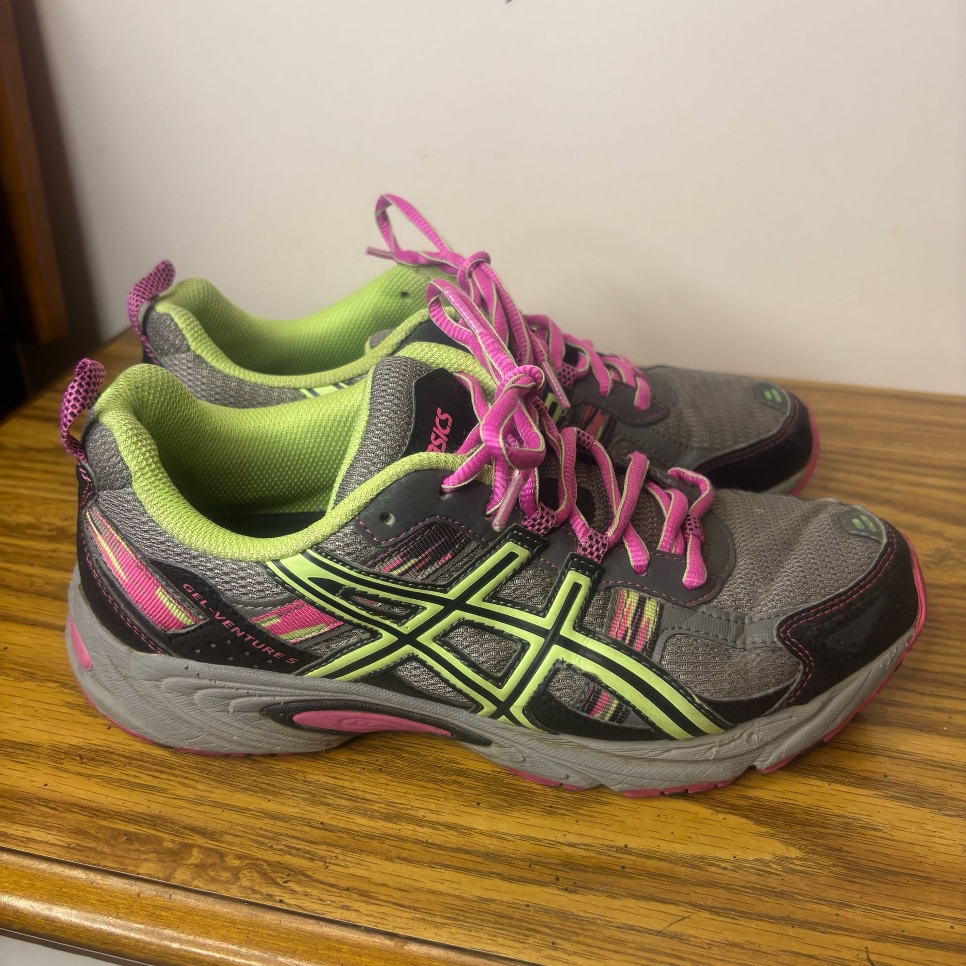 ASICS Gel-Venture 5 Sneakers Grey Pink Green 5