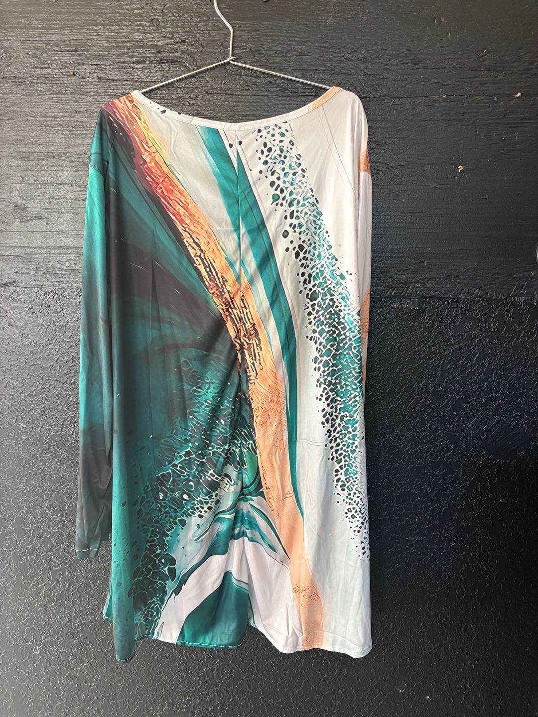 Abstract Two-Piece Pants Set Size XXL Green White Long Sleeve 6