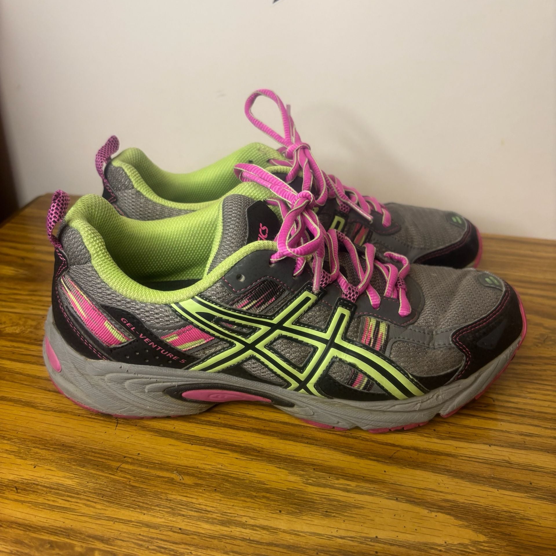 ASICS Gel-Venture 5 Sneakers Grey Pink Green 10