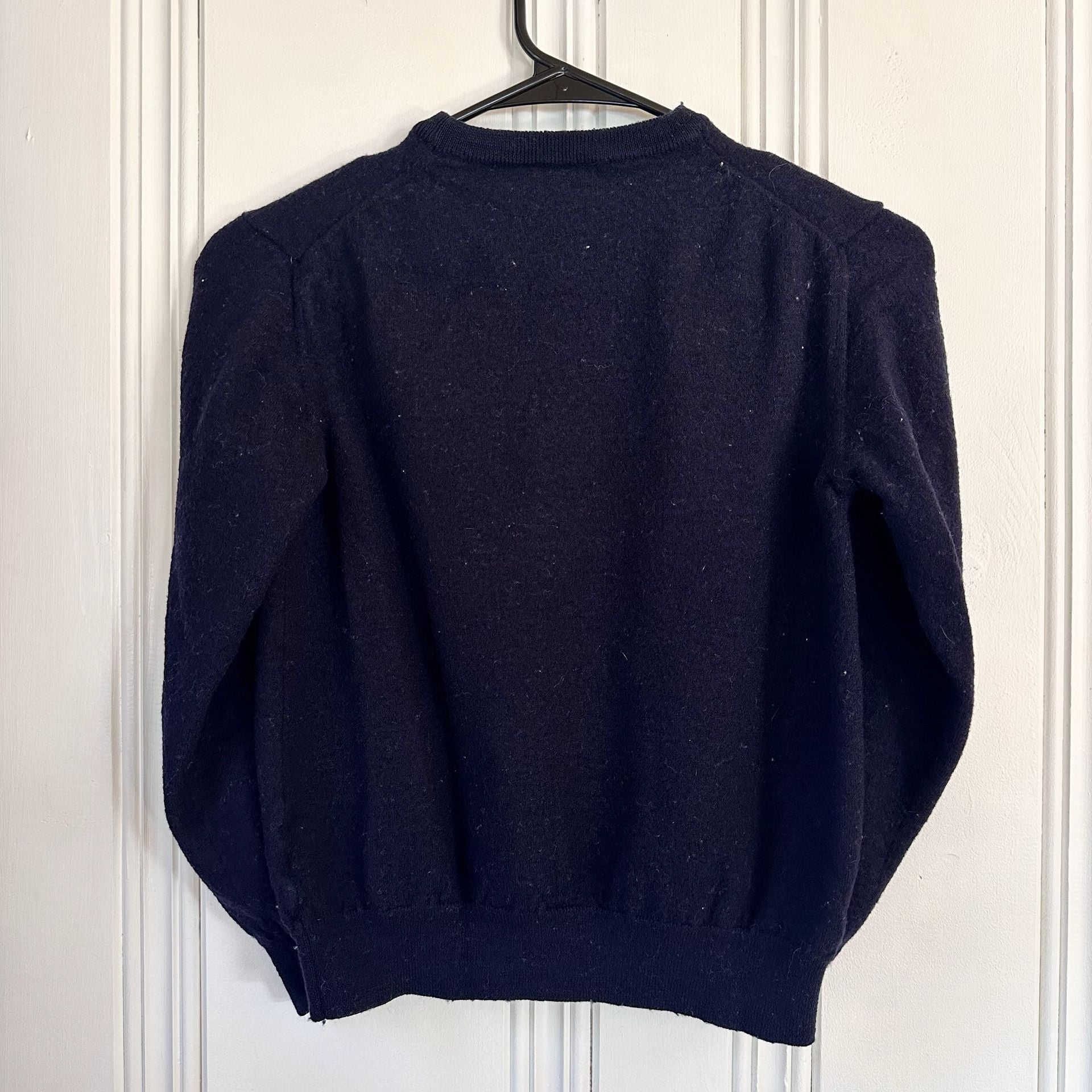 Tricot Sweater Size 52/L Black Italian Wool Crewneck 4