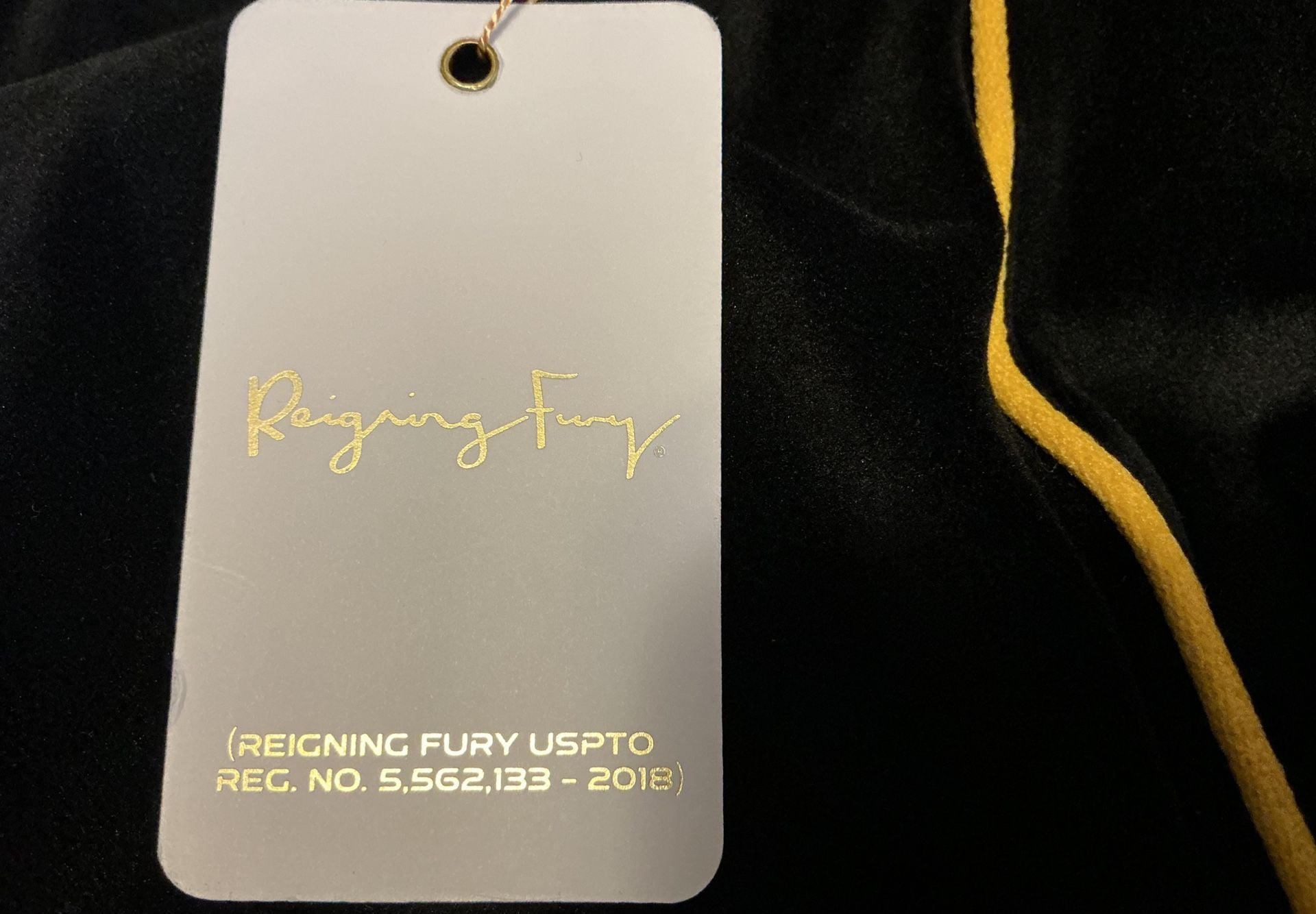 Reigning Fury Black Gold Velour Full-Zip Track Jacket 8