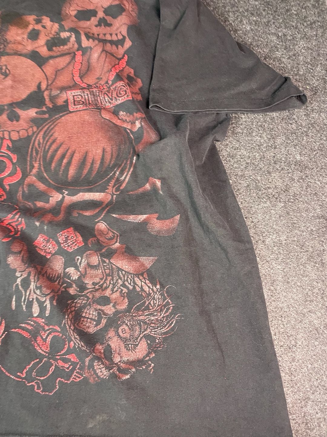 Club 21 Skull Bling Graphic T-Shirt 4XL Tall Black Pre-Shrunk 7