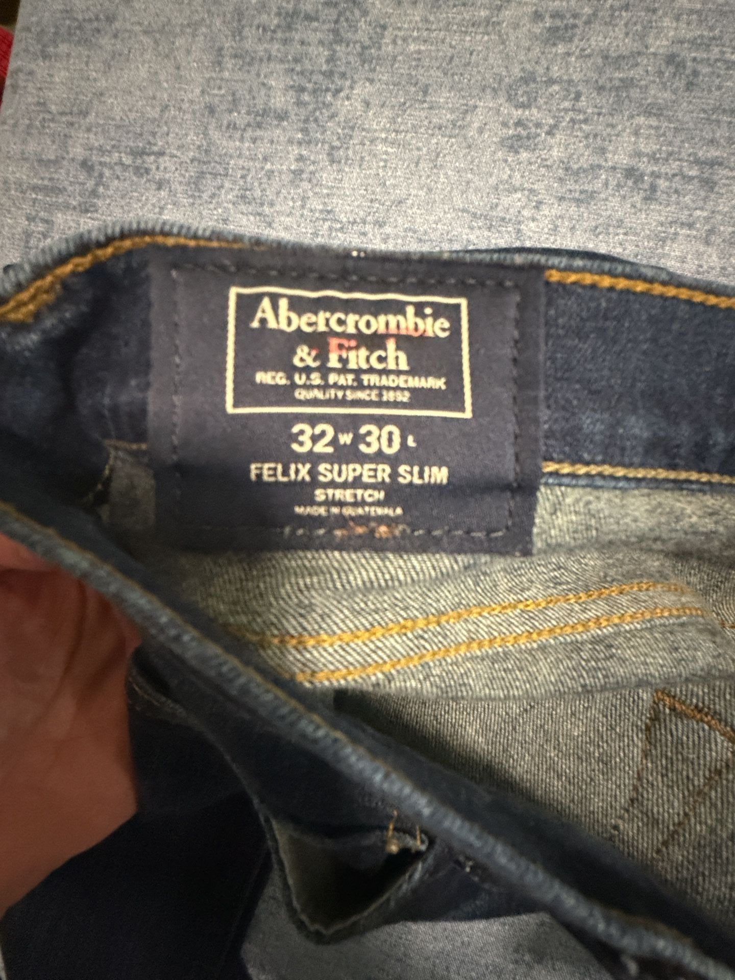 Abercrombie & Fitch Felix Super Slim Jeans 32x30 Dark Wash Stretch 5