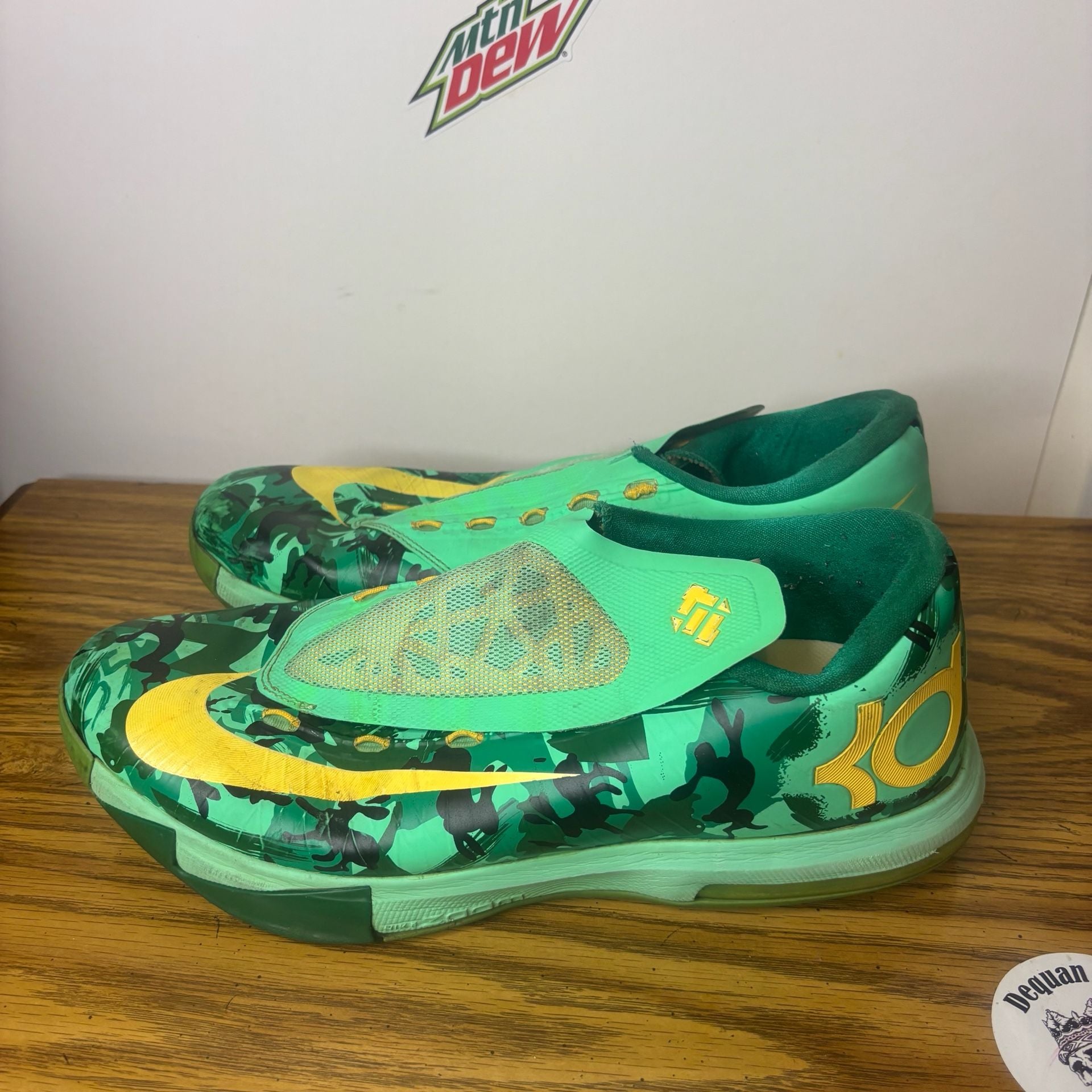 Nike KD 6 VI Men's Sneakers Easter Green Camo Size 12.5 pre-owned 2